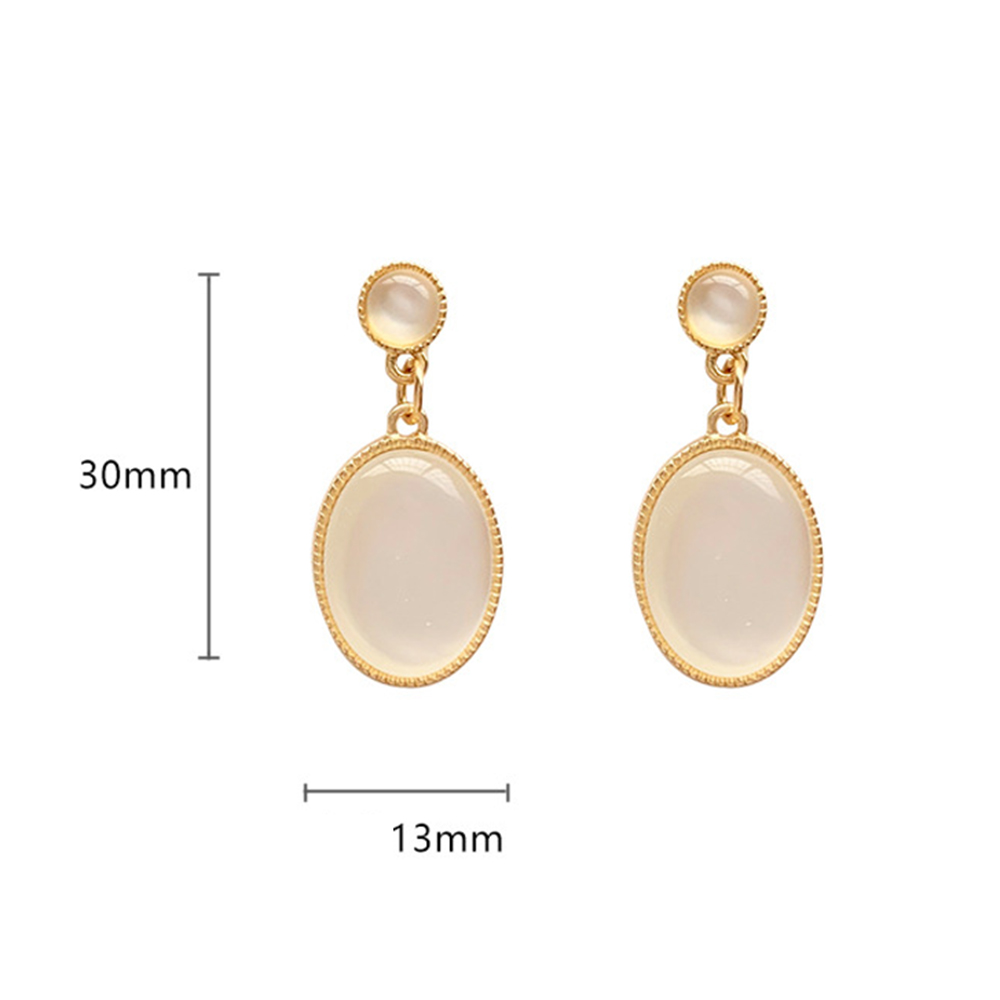 Bông tai hình oval thiết kế đơn giản cho nữ