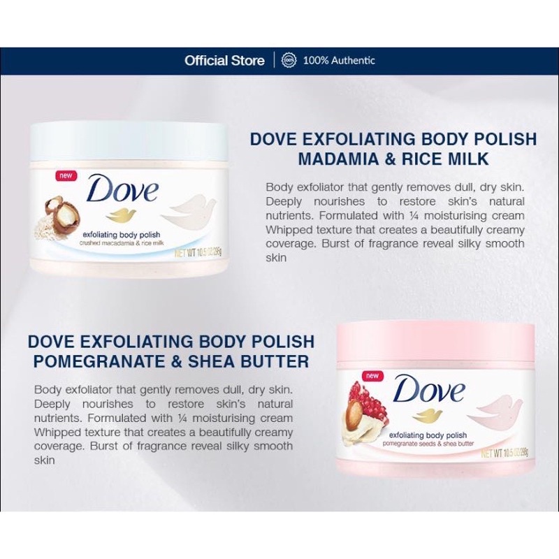 Tẩy da chết Dove 225gr Đức chính hãng