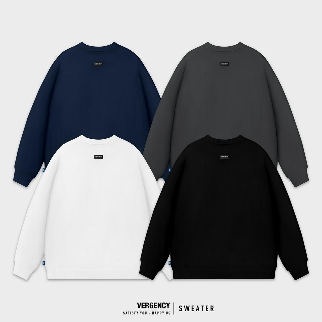 Áo sweater Vergency nam nữ Simple/ Black, white, navy, gray