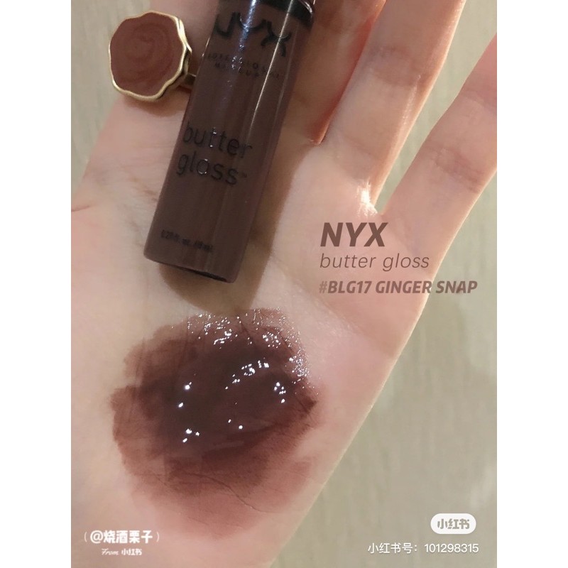 Son Nyx Butter Gloss Ginger Snap, Pralline 16, 17, Brownie Dip