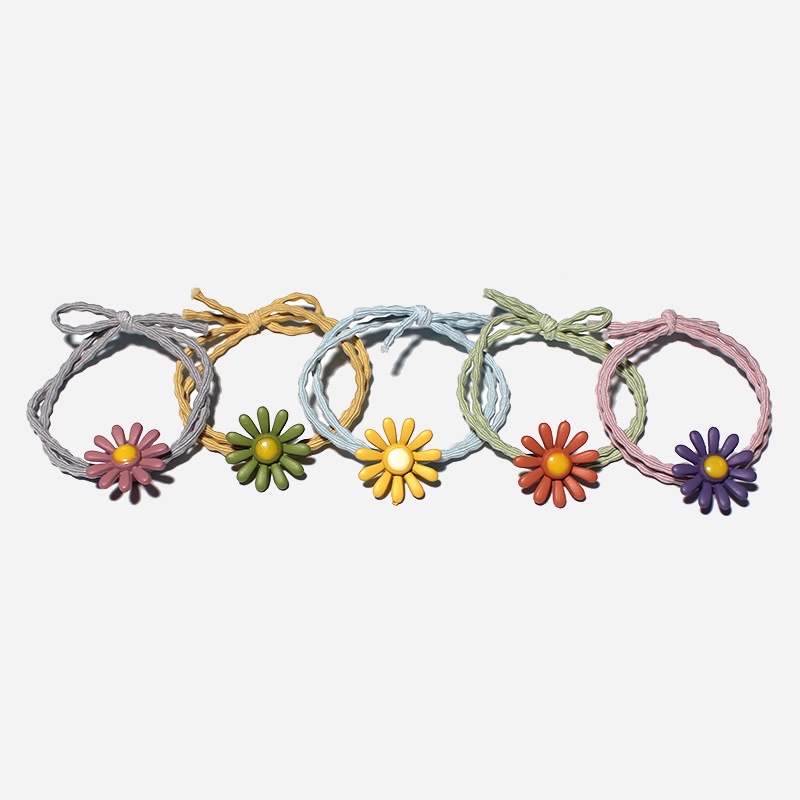 Dây Buộc Tóc Cao Su Co Giãn Họa Tiết Hoa Cúc Nhỏ Dễ Thương Dành Cho Nữ