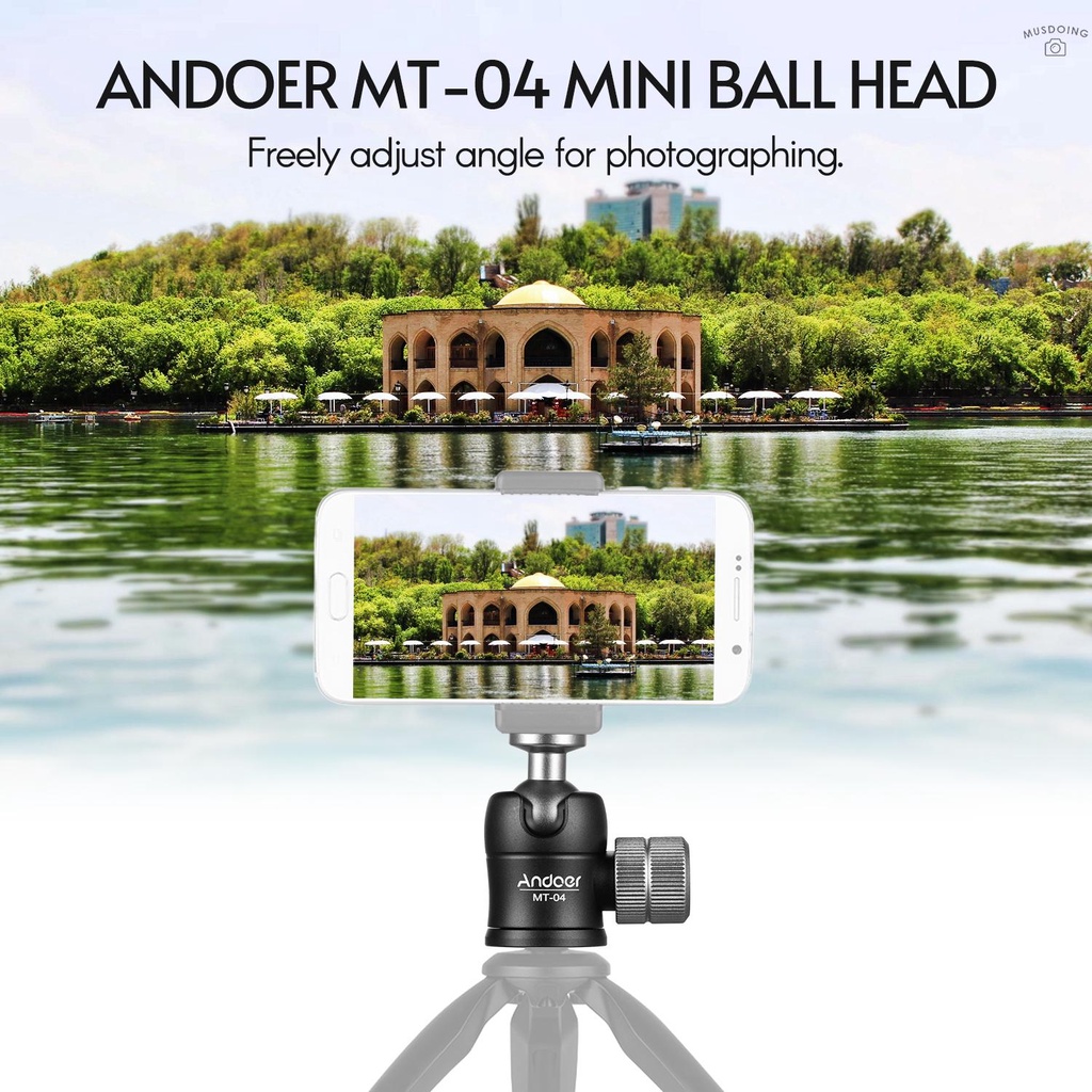 ღ  Andoer MT-04 Mini Ball Head 360 Degrees Panoramic Ballhead with Standard 1/4 Screw for Mounting DSLR Cameras Light Stand Monopod Tripod Professional Photography Accessories