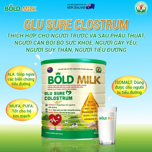 Sữa DINH DƯỠNG BOLD MILK GLU SURE COLOSTRUM 400G (Loại nhỏ 400g)