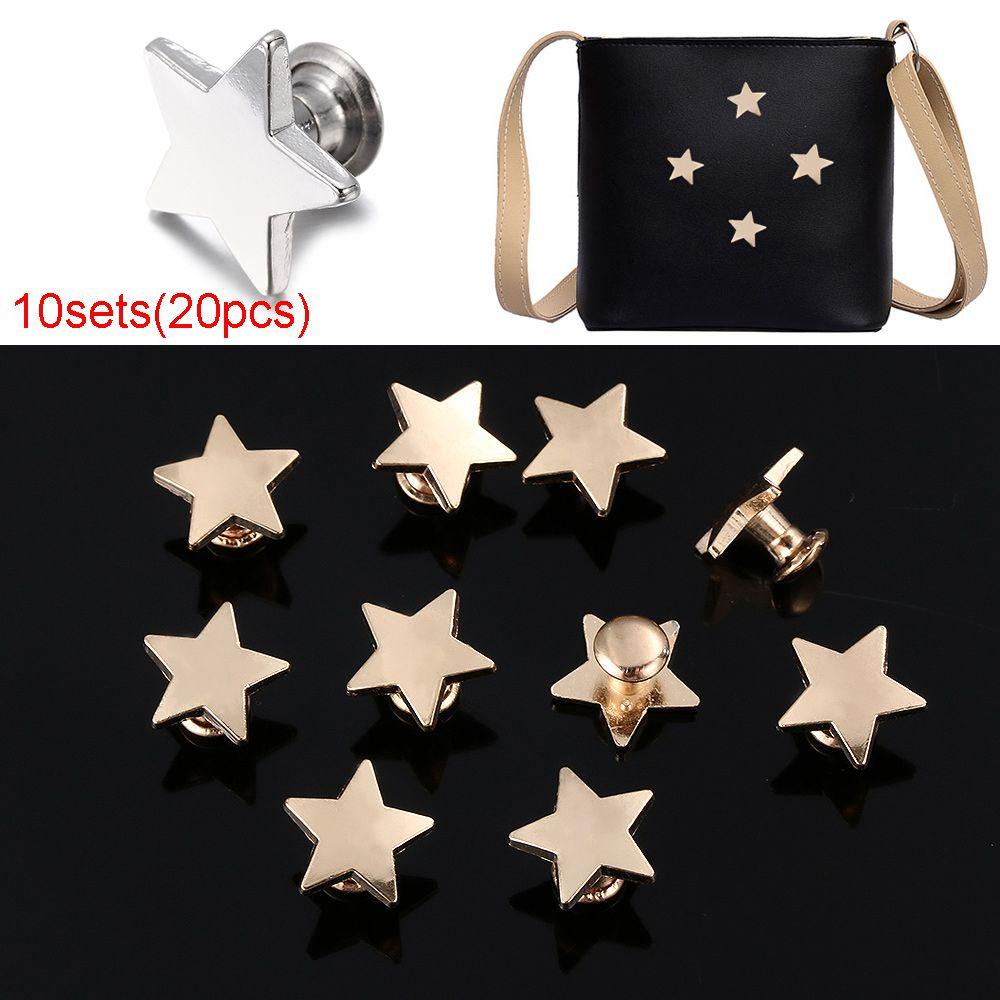 10 Set (20 Ngôi Sao) Giày Đinh Tán Trang Trí Sổ Lưu Niệm