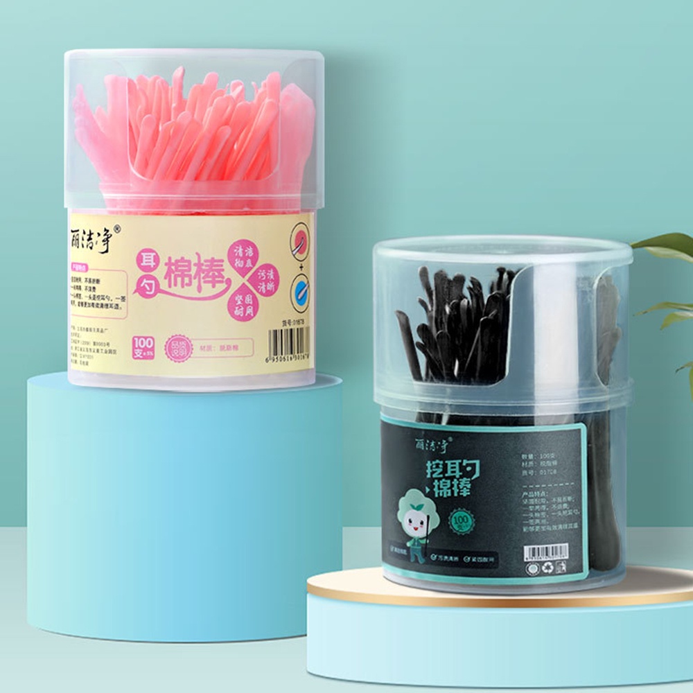 Hộp Tăm Bông Hai Đầu Bằng Nhựa Qipin Sử Dụng Một Lần