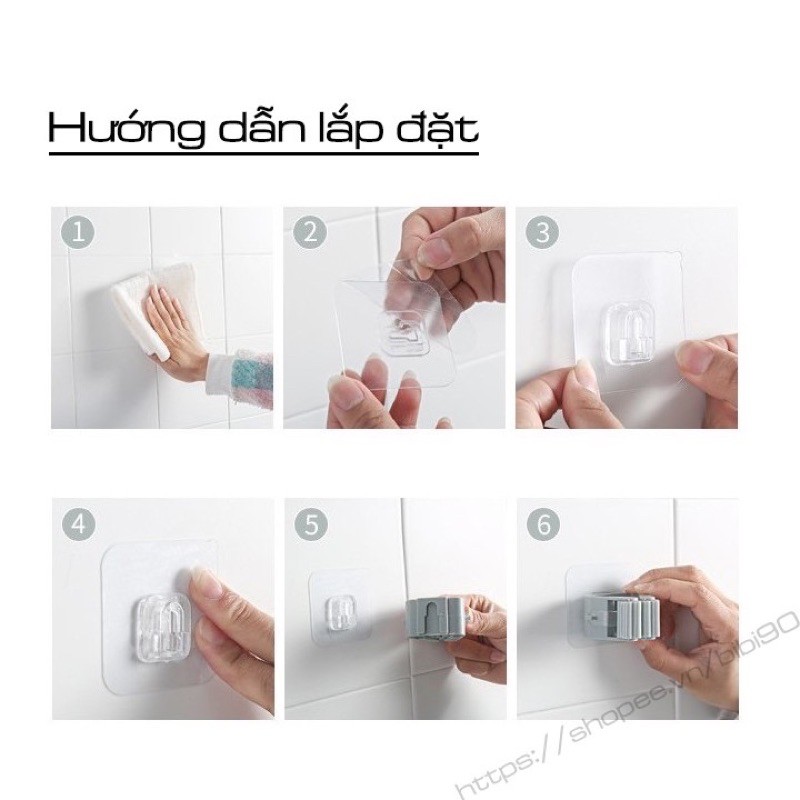 KẸP TREO ĐỒ DÙNG ĐA NĂNG SIÊU CHỊU LỰC 6KG ( MÓC DÁN TƯỜNG KẸP GIỮ CÂY LAU NHÀ, CHỔI,Ô..VV )