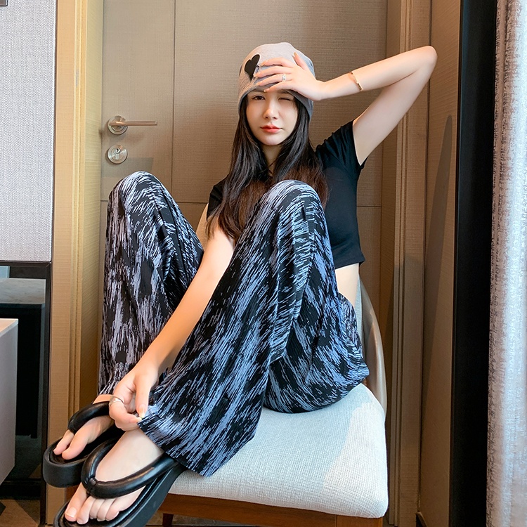 SUXI Quần Dài Lưng Cao Ống Rộng Thời Trang Mùa Hè Cho Nữ