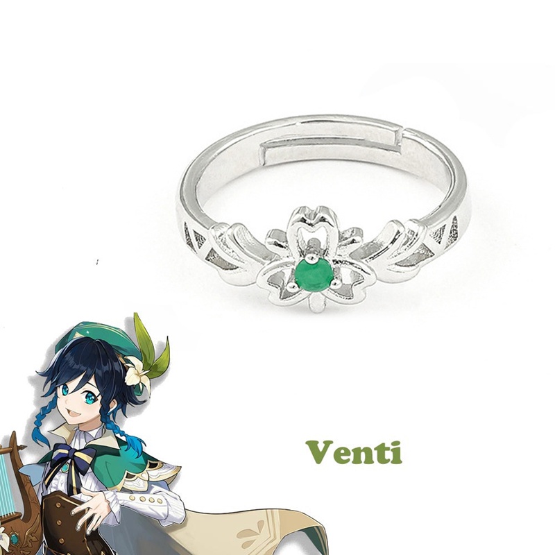 Nhẫn Thép Không Gỉ Hình Anime Genshin Impact