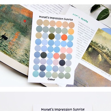Sticker miếng dán hình tròn chấm bi nhiều màu sắc Taro Stationery