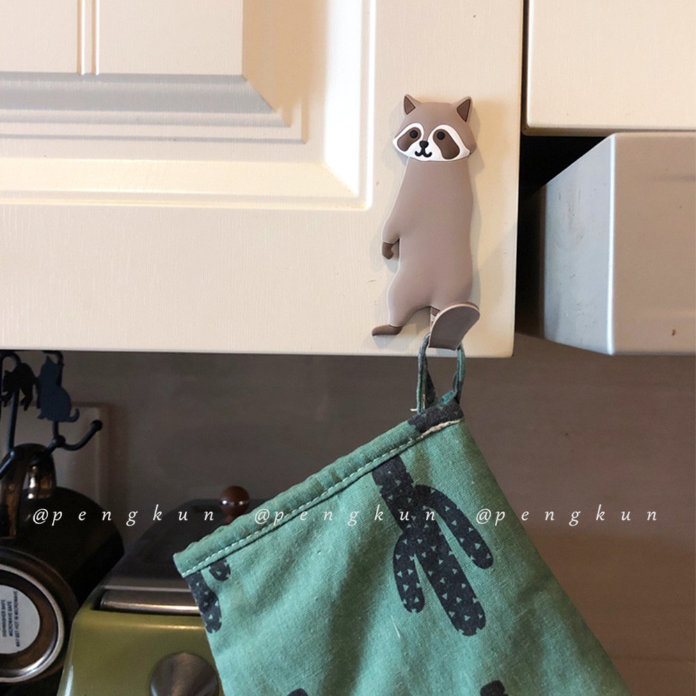 Móc Treo Đồ Dán Tường Mềm Mại Không Để Lại Dấu Hình Động Vật Hoạt Hình Dễ Thương