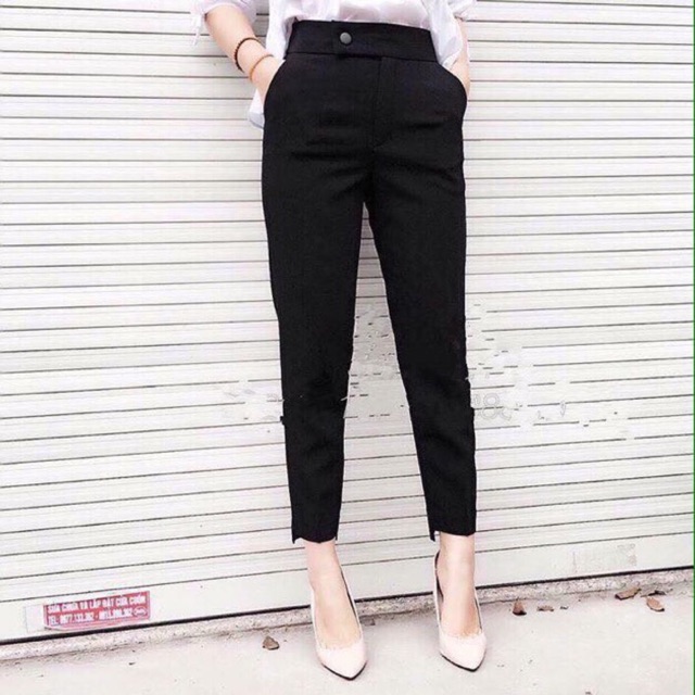 Quần Baggy Vải Vạt Gấu Lệch Trẻ Trung Chất Tuyết Mưa Size S M L Xl