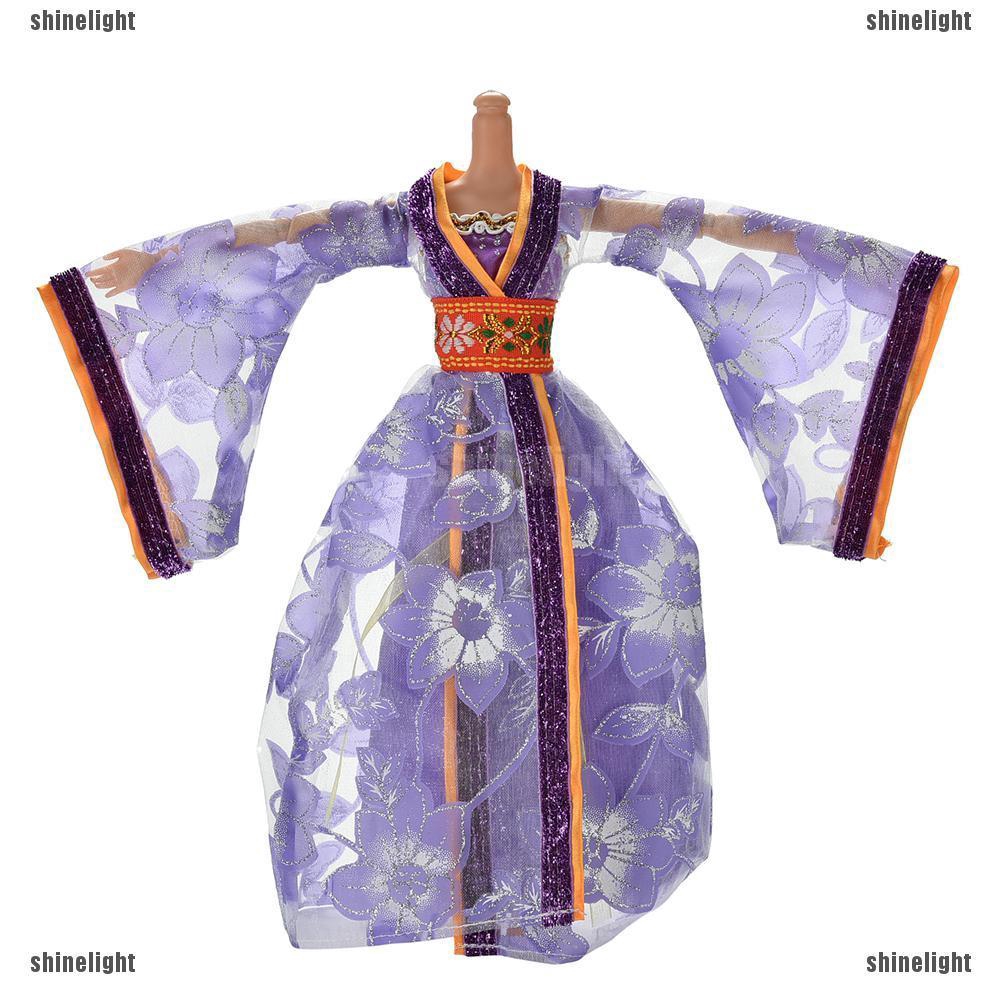 Bộ đồ trang phục cổ xưa Trung Hoa 6 màu đẹp mắt cho búp bê