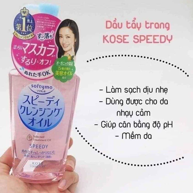 Dầu Tẩy Trang Kose Softymo Cleansing Oil Nhật Bản, Nước Tẩy Trang Cho Da Dầu Mụn Kose Nhật Bản Cấp Ẩm Sạch Sâu SAIKOU