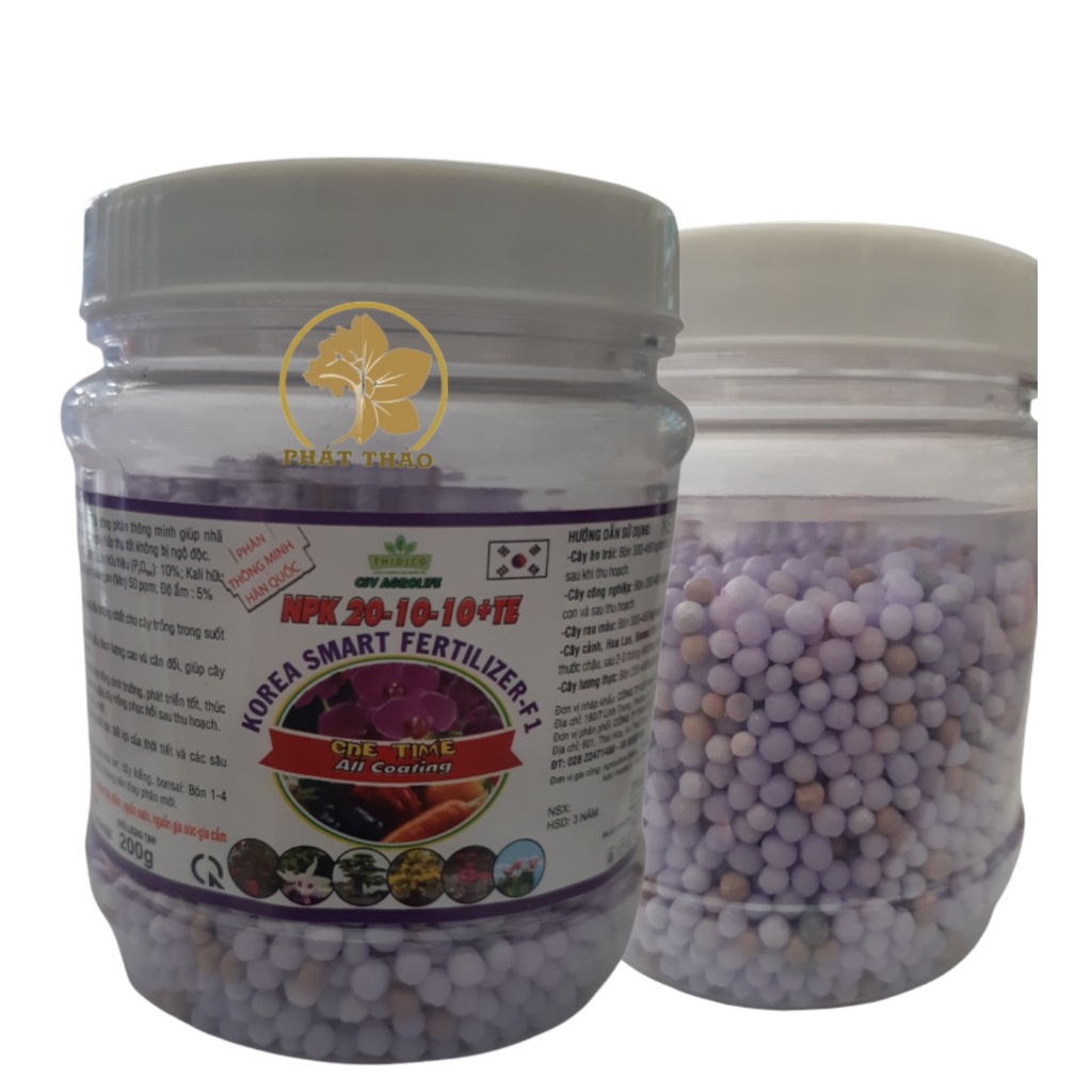 Phân chậm tan Hàn Quốc NPK 20-10-10 + TE dùng cho phong lan và cây cảnh