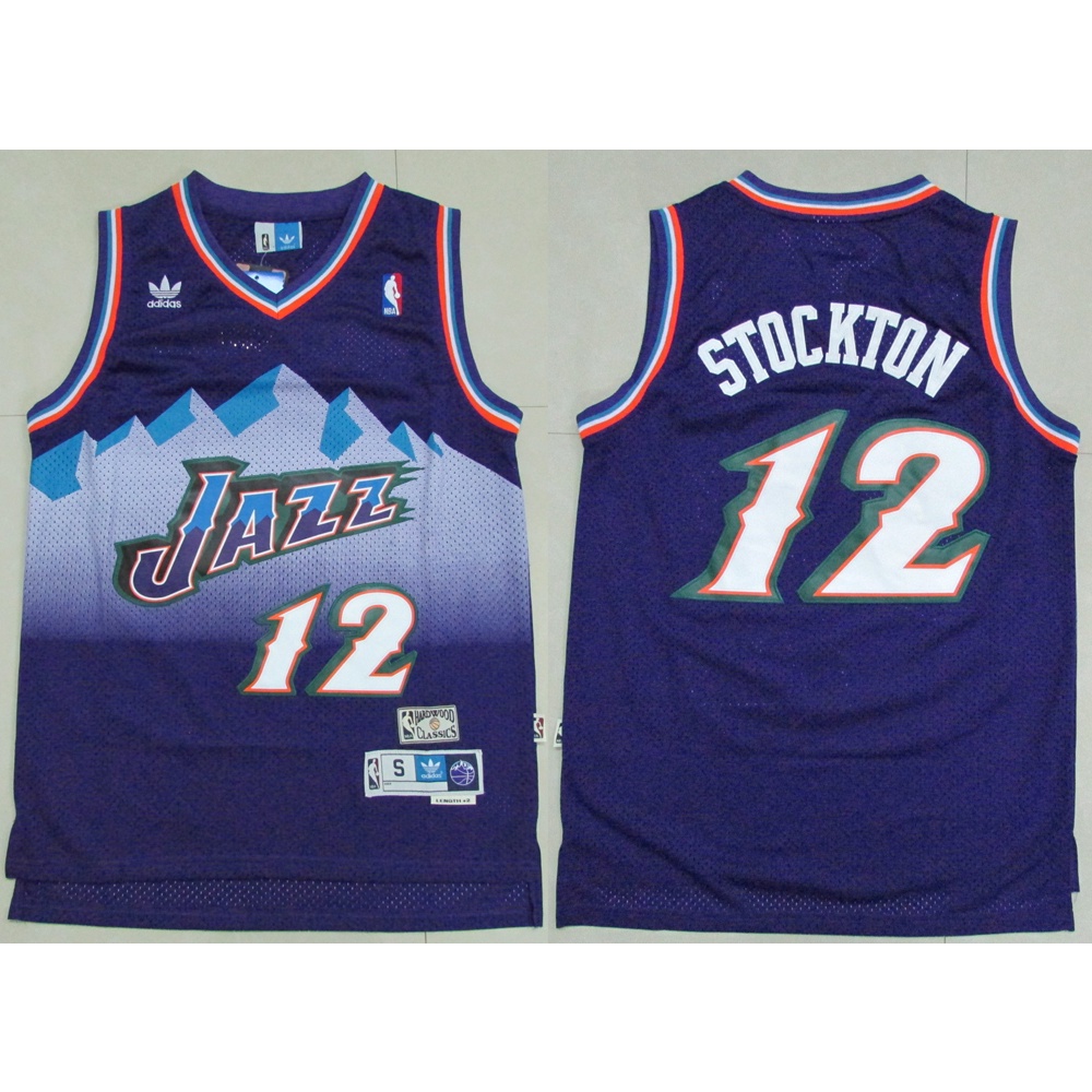 Bộ Quần Áo Bóng Rổ Nba Utah Jazz # 12 Stockton # 32 Malone Jersey