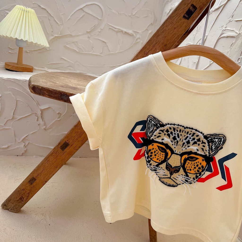 Hàng Mới Về Áo Thun Tay Ngắn In Hình Hổ Hoạt Hình Bằng Cotton Thoải Mái Thời Trang Mùa Hè Cho Bé Trai Và Gái