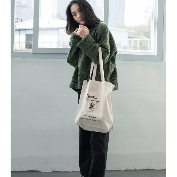 Túi tote vải đeo chéo canvas bag giá rẻ đẹp đi học