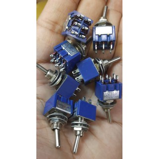 Công tắc gạt sắt 6 chân có 2 vị trí và 3 vị trí MTS 202/203/3A/250V 6A/125V.