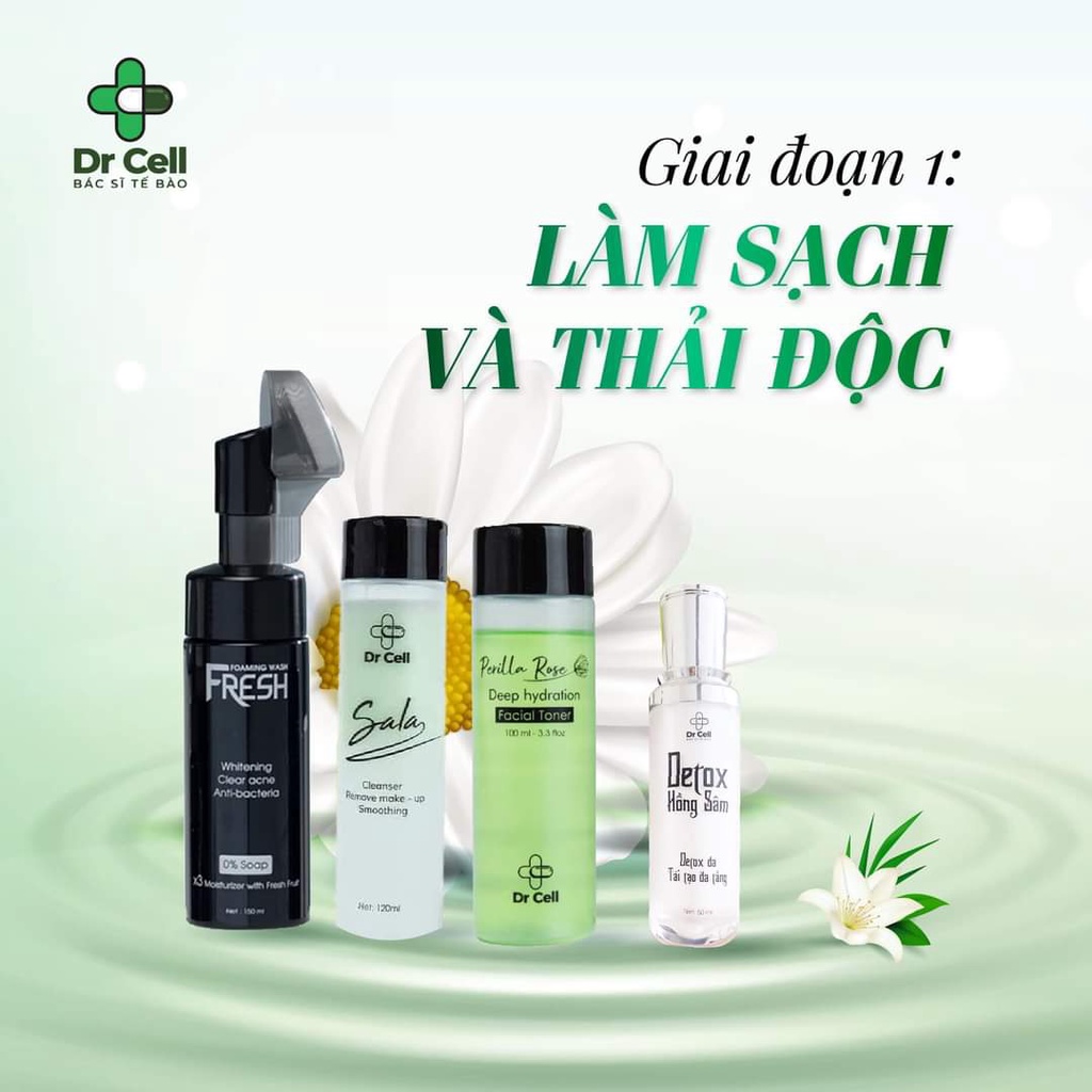 Detox Thải Độc, Thải Corticoid Hồng Sâm DR CELL peel Da Tầng Tăng SinhTầng  Đáy Loại Bỏ Mụn  50ml - CL12