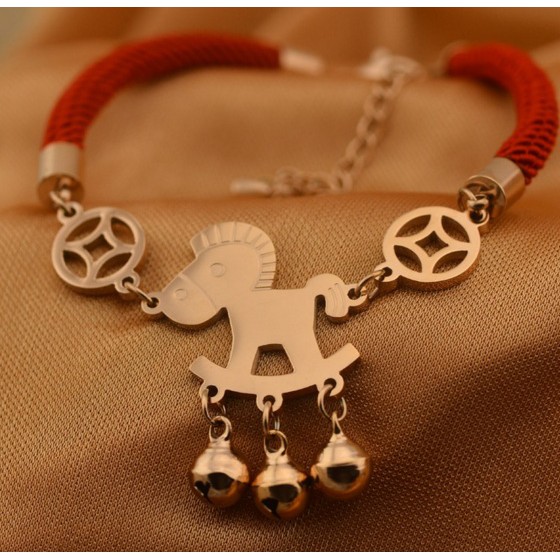 Lắc tay chỉ đỏ titan con ngựa vàng 14k | BigBuy360 - bigbuy360.vn