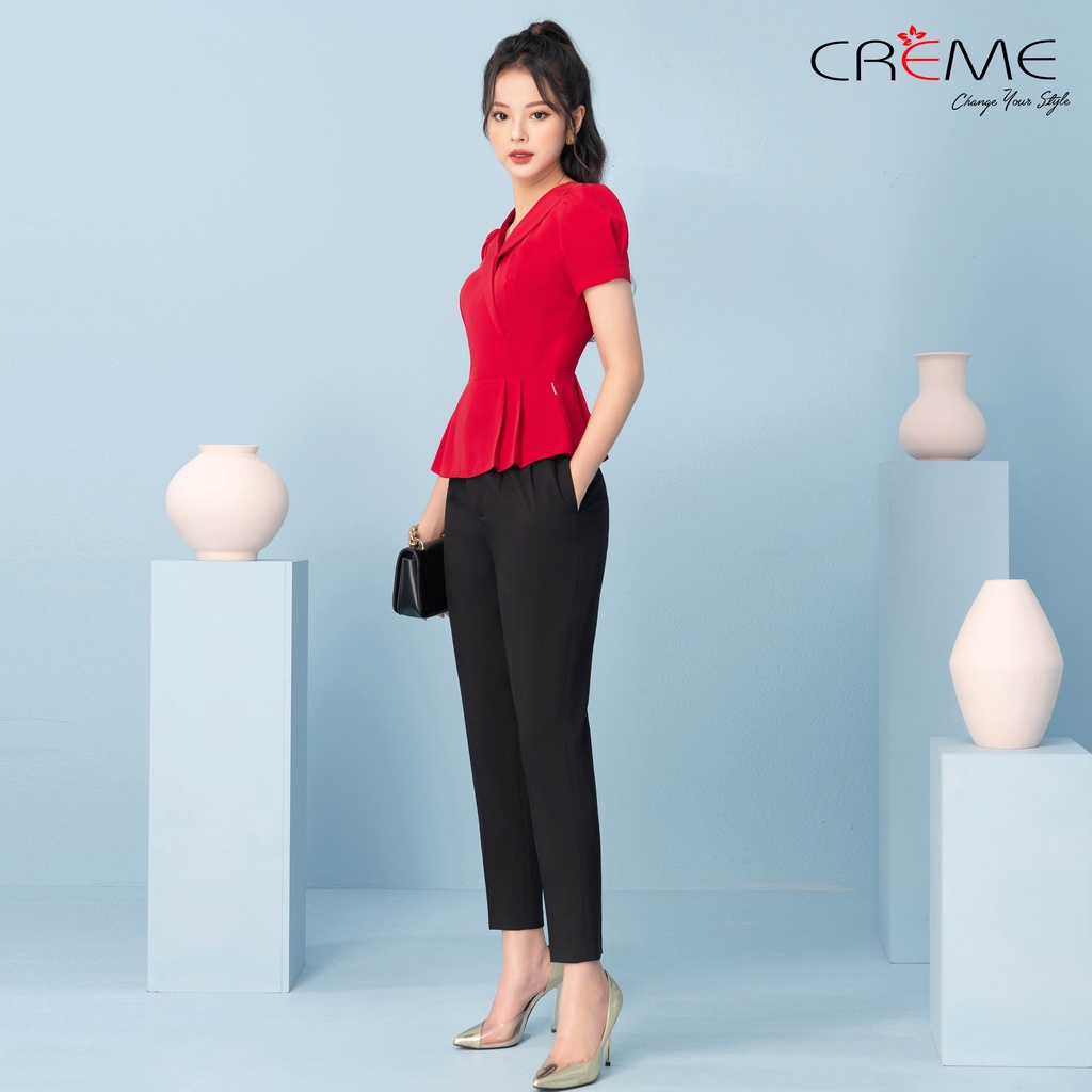 Áo sơ mi peplum tôn eo thon tuyệt đối SM1049 CREME