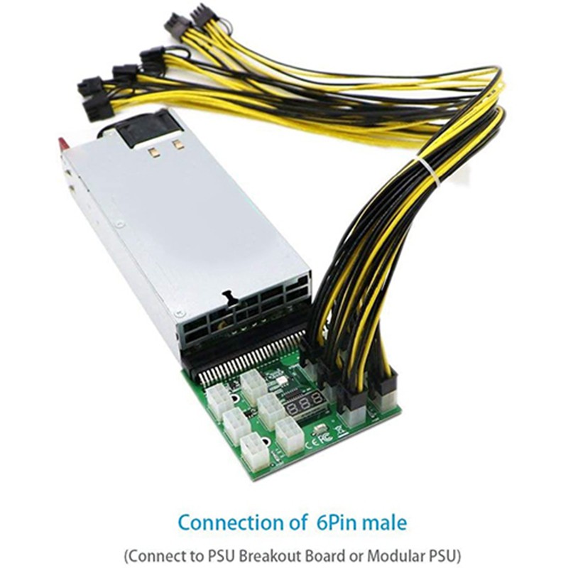 6 Pcs 6 Pin Pci-E To 8 Pin Power Cable 50cm For Server Card Server