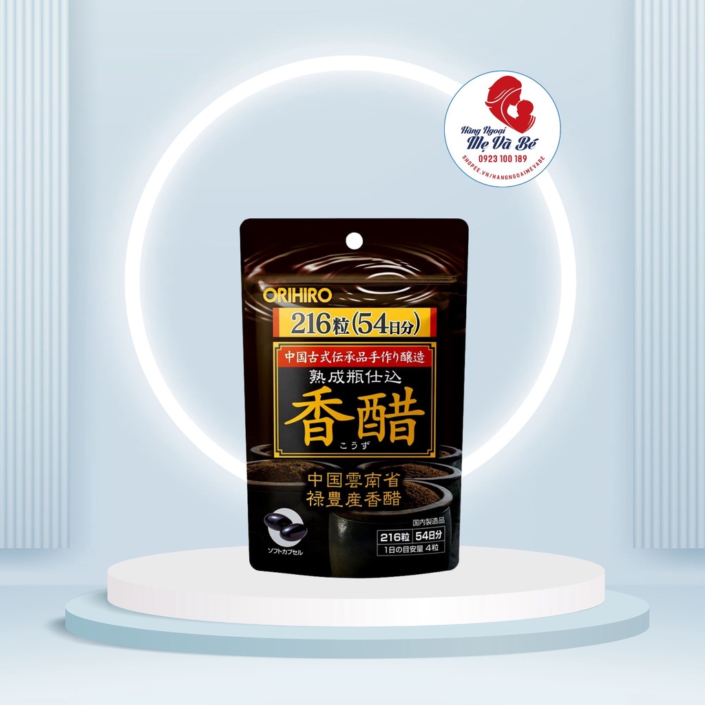Viên Orihiro Kozu Capsule, giấm đen giảm cân Orihiro Nhật Bản túi 216 viên [Date 5/2025]