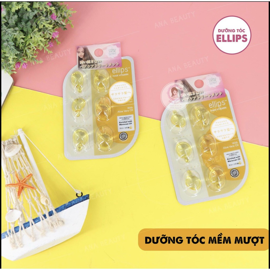 Viên dưỡng tóc mềm mượt óng ả Ellips 1ml * 6 viên