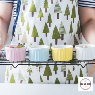 Khuôn bánh flan khuôn ramekin chén cốc hấp bằng sứ cao cấp an toàn làm pudding caramen nhiều màu 9cm