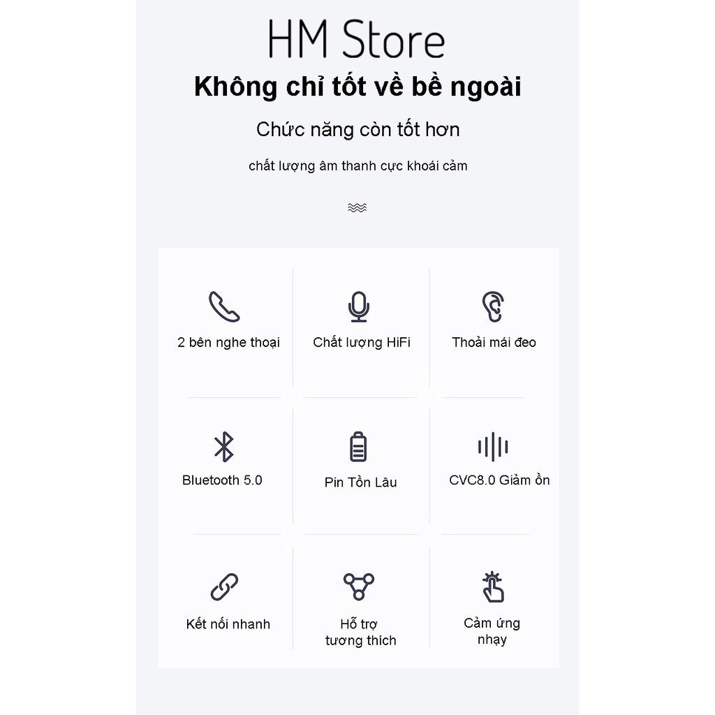 [Mã ELMS5 giảm 7% đơn 300K] [ CHÍNH HÃNG ] Tai Nghe Không Dây Bluetooth I18 TWS Mini Nghe 2 Tai Cảm Biến Vân Tay | BigBuy360 - bigbuy360.vn