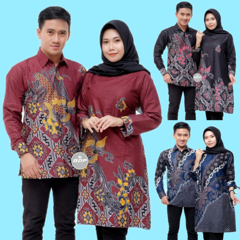 Cặp Đôi Mới Batik Chính Thức Của Mursyid | Cặp Đôi Hiện Đại Batik | Áo Đôi Batik | Cặp Đôi Tunic Batik | Cặp Đôi Batik Chiều Dài M L XL XXL JUMBO