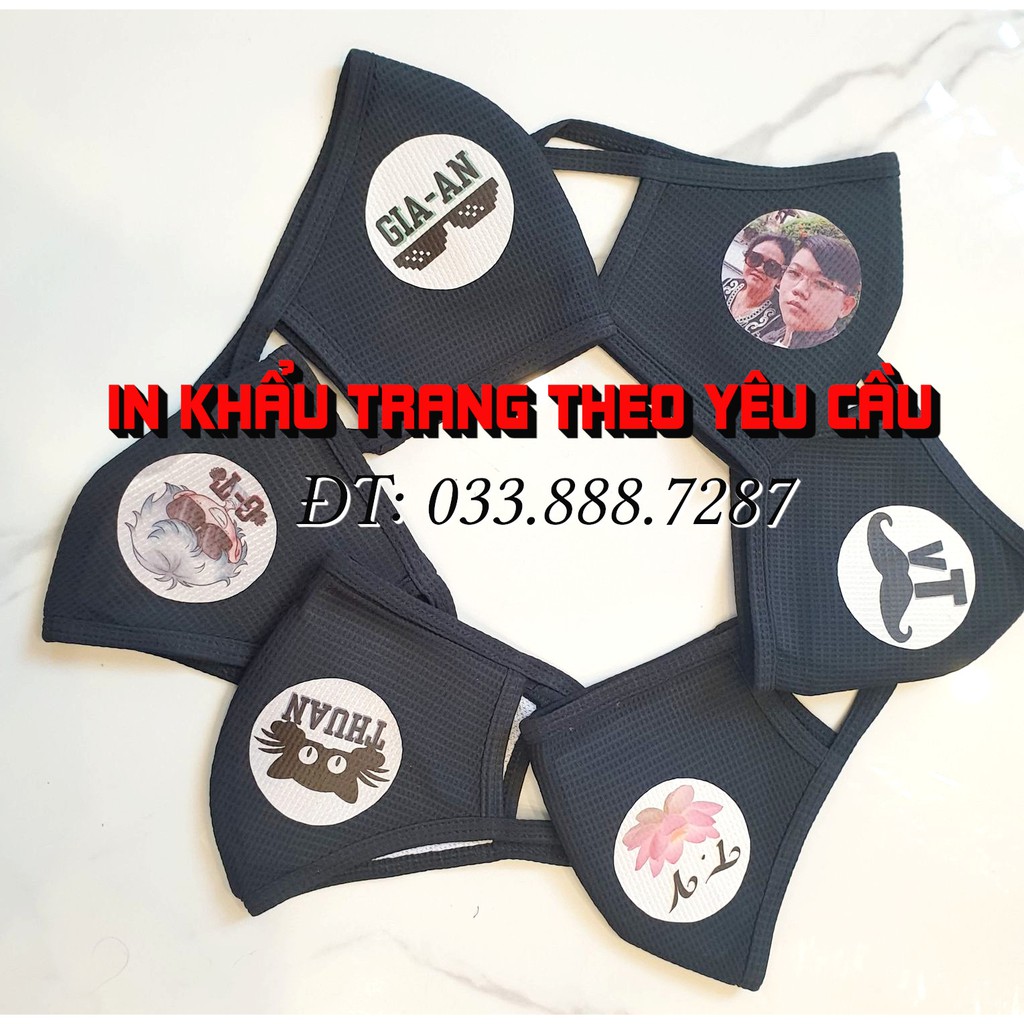 Khẩu Trang Vải Màu Đen Trắng- In LOGO Trên Khẩu Trang Theo Yêu Cầu | BigBuy360 - bigbuy360.vn
