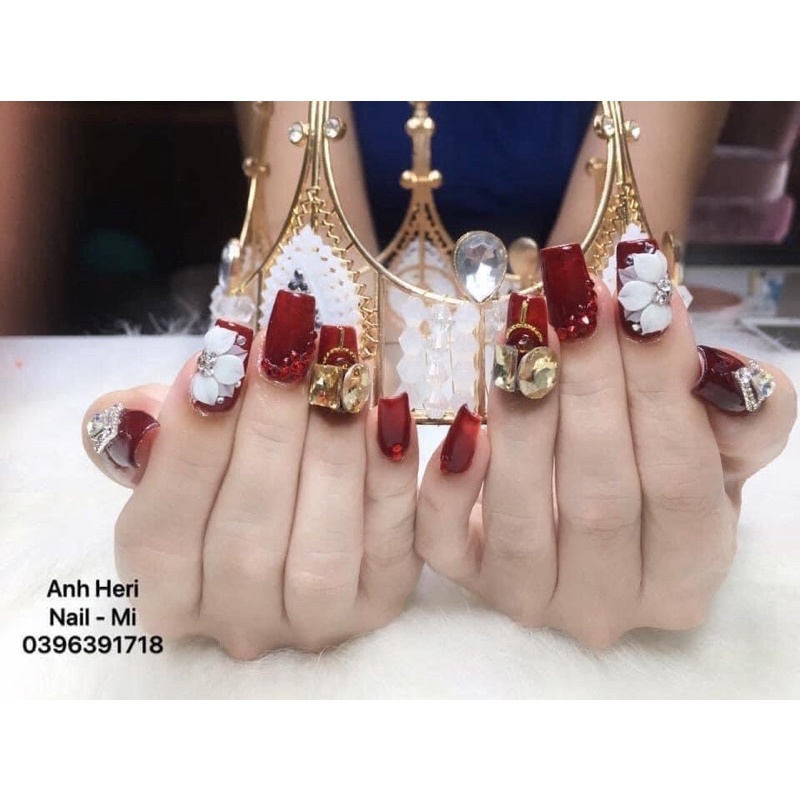 Hoa cúc nhọn đính móng tay - hoa gắn móng tay siêu xinh