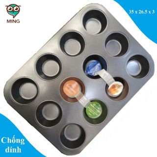 Khuôn nướng bánh chống dính MUFFIN PANS khay nướng cup cake