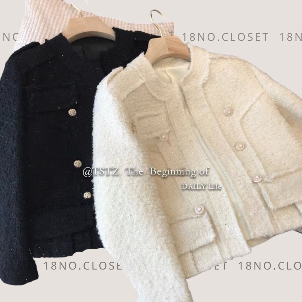 Áo dạ Tweed nữ hàng Thu Đông Quảng Châu cao cấp