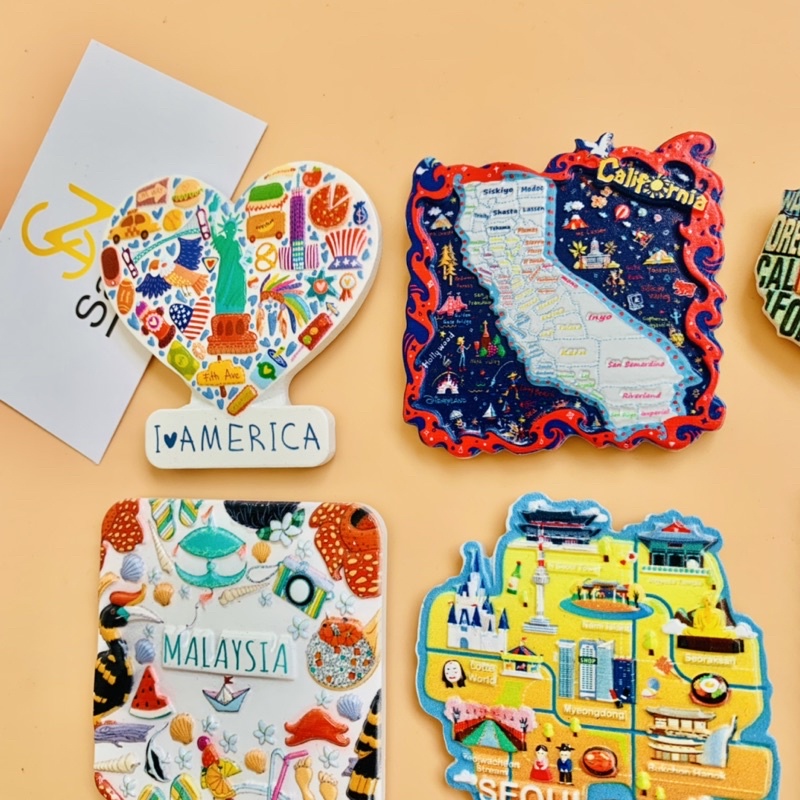 Nam châm lưu niệm hình ảnh các nước trên thế giới