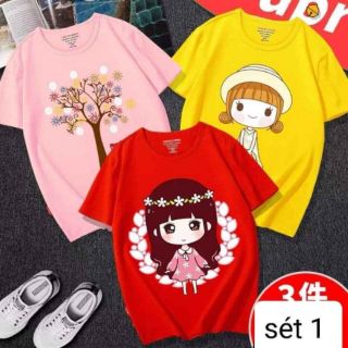 Set cotton 3 bé gái