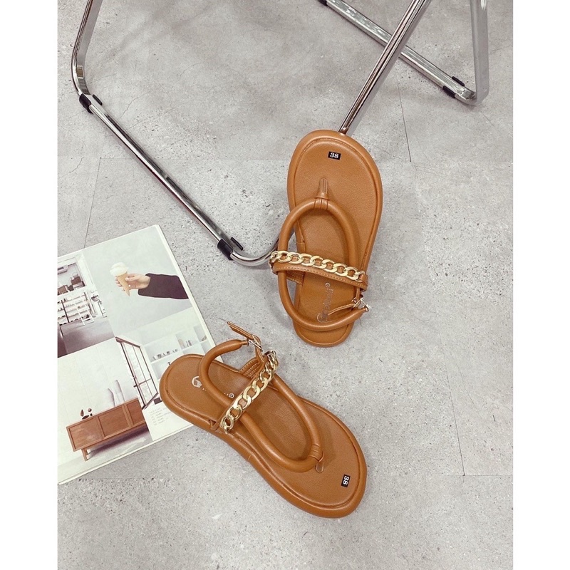 Giày Sandal Nữ Đế Xuồng Quai Xích Xỏ Ngón Cao 3P Đẹp Rẻ Thời Trang SD-0313