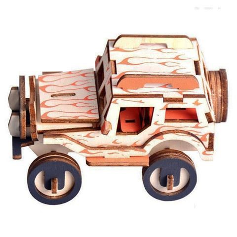 Đồ chơi gỗ lắp ráp 3D ghép hình ô tô nhiều mẫu phát triển thông minh sáng tạo