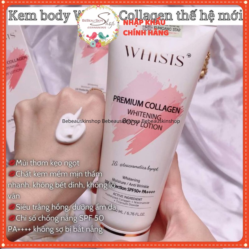 KEM DƯỠNG BODY  TRẮNG DA WHISIS  SPF 50+ PDA++++ -KEM CHỐNG NẮNG BODY TRẮNG DA NÂNG TONE NGAY LẦN SỬ DỤNG ĐẦU TIÊN