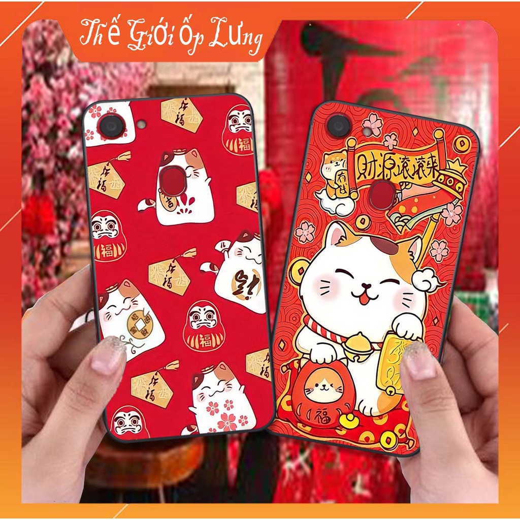 Ốp lưng OPPO F5 / F5 YOUTH / F7 bộ hình TẾT Mèo thần tài may mắn MANEKI NEKO cực đáng yêu, siêu đẹp