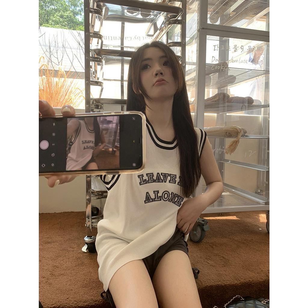 Áo Thun Bóng Rổ Không Tay Dáng Rộng Thời Trang Mùa Hè Phong Cách retro