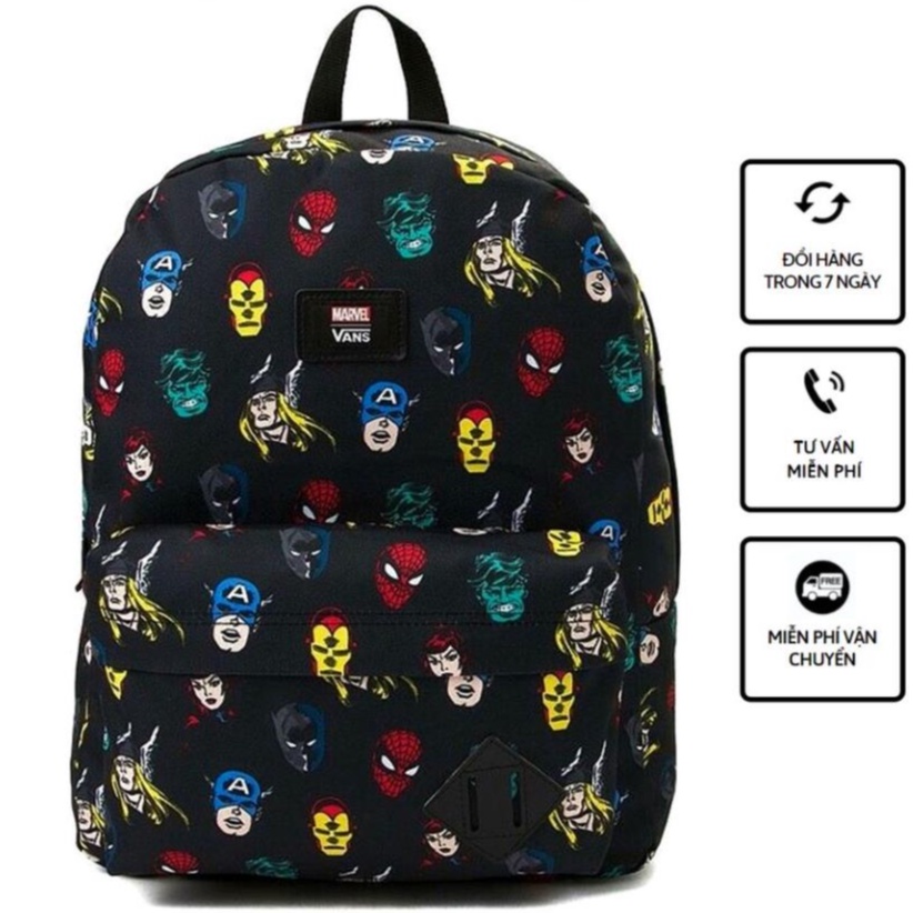 Balo Đi Học V.a.n.s X Marvel Old Skool II Backpack Black (4) - SB1104A