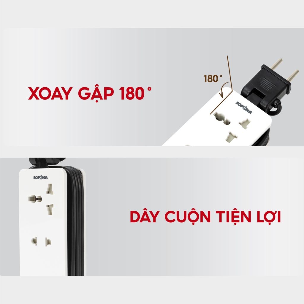 Ổ cắm điện ổ điện thông minh SOPOKA Q2U Q4U tích hợp cổng USB tiện lợi