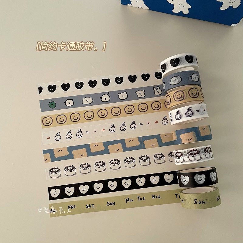 Cuộn Băng Keo Họa Tiết Hoạt Hình Dễ Thương Trang Trí Sổ Tay Phong Cách Hàn Quốc
