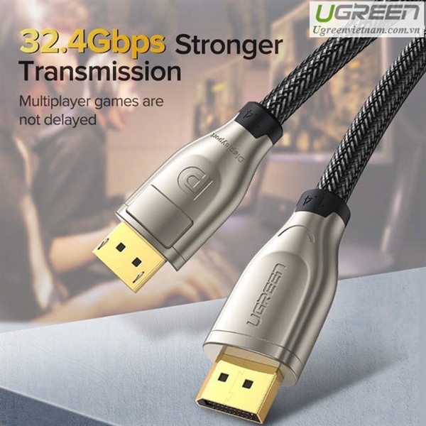 Cáp Displayport 1.4 dài 1m 2m 3m hỗ trợ 8K@60Hz chính hãng Ugreen 60842 60843 60844 cao cấp