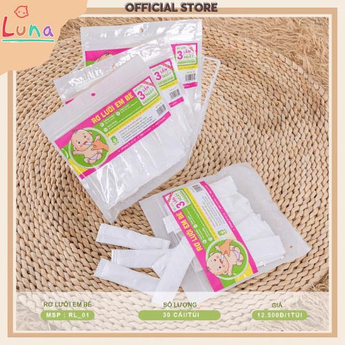 Rơ lưỡi cho bé rơ lưỡi Mipbi vệ sinh răng miệng cho bé túi 30 chiếc