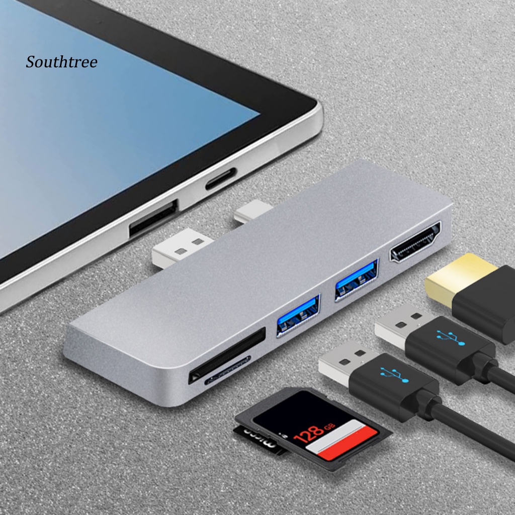 Đầu Đọc Thẻ Nhớ TF / SD Hub 5 Cổng USB2.0 / 3.0 Cổng HDMI Cho Surface Pro 7
