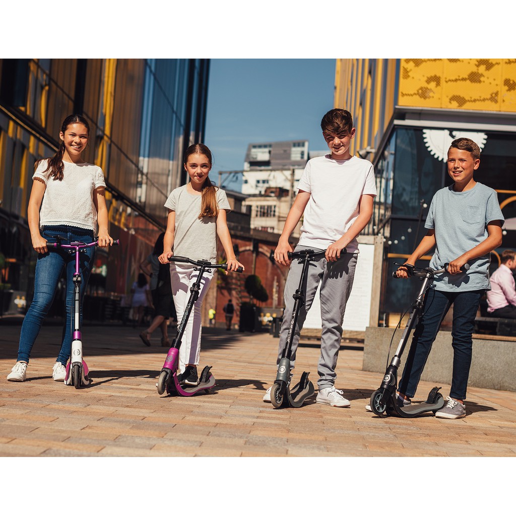 Xe trượt scooter 2 bánh GLOBBER ONE NL 205 cho thiếu niên và người lớn - Đen/Xám