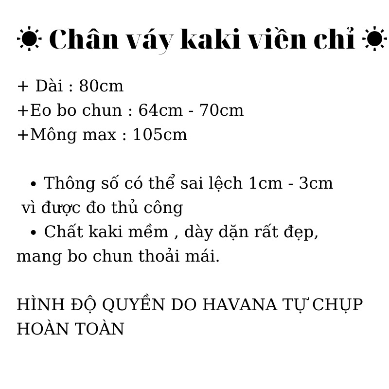 Chân váy kaki đen, kem viền chỉ nổi